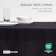 image 3 of Homescapes Black Cotton Tablecloth - 137 x 178 cm | Black | 137cm x 178cm (54" x 70")