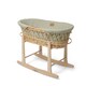 image 2 of Clair de Lune Organic Wicker Moses Basket With Rocking Stand - Sage