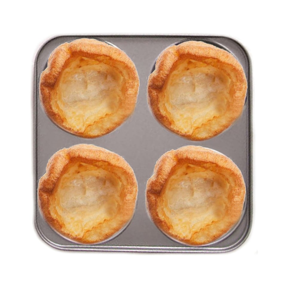 image 1 of 1 x Giant Easy to Use Non-Stick 4 Cup Yorkshire Pudding Oven Baking Tray