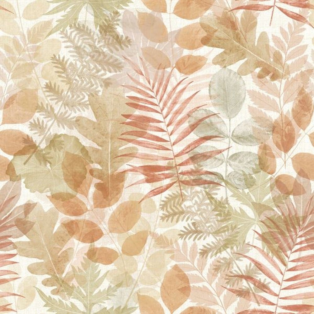Catherine Lansfield Leaves Muriva Wallpaper Multi Natural 1