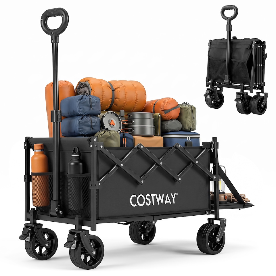 image 1 of Foldable Transport Trolley 63-92L with All-Terrain Wheels