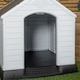 image 5 of 82 x 76cm Samuel Alexander Small Outdoor Plastic Dog House with Raised Bed | Grey | Grey