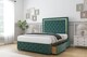 image 4 of Sloomy Sofia Gold Emerald Plush Divan Bed Base 4 Drawers With 26 Inch Strutted Headboard & 12 Inch Matching Footboard | Green | Emerald | Super King | 1