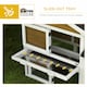 image 5 of PawHut Rabbit Hutch, Guinea Pig Hutch Outdoor Double Tier w/ Ramp, Yellow