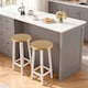 image 4 of Groundlevel Set Of 2 Wooden Tall Bar Stools Bar Chair Breakfast Kitchen Counter | Cream | Natural