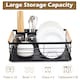 image 2 of Living and Home Metal Dish Rack Drainer with Removable Drainboard - Black