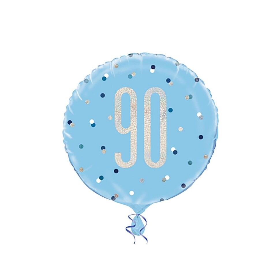 image 1 of Unique Party Glitz Prismatic Age Foil Balloon - Blue - 100