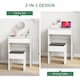 image 3 of HOMCOM Dressing Table with Mirror and Stool, Vanity Makeup Table with Flip Up Mirror, Vanity Desk with Storage Unit and Padded Seat, White