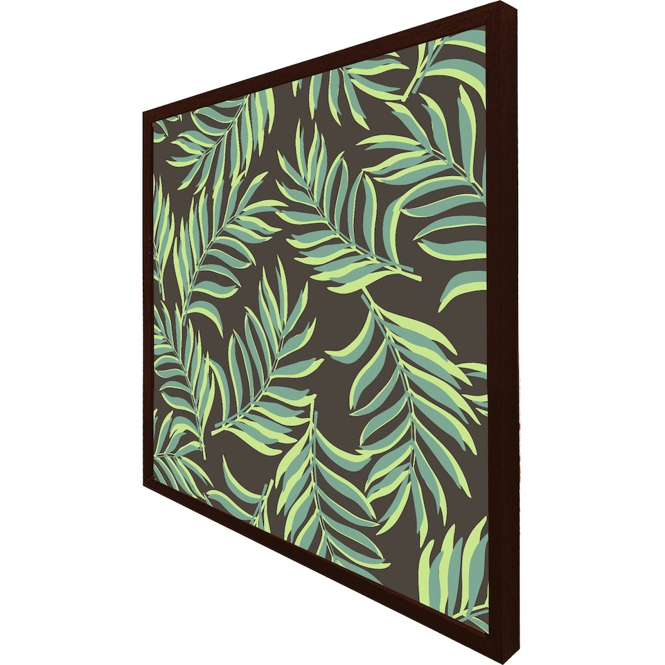image 1 of Green palm leaves (Picutre Frame) Brown | Oak | S