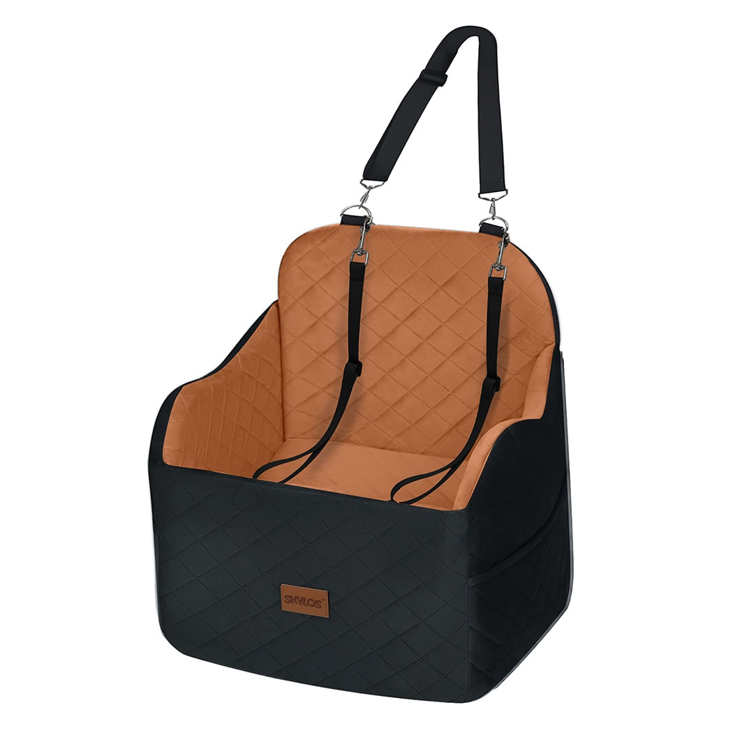 Skylos Brown Dog Booster Car Seat Portable Puppy Travel Carrier Bed for Pet | Brown | Brown | One Size