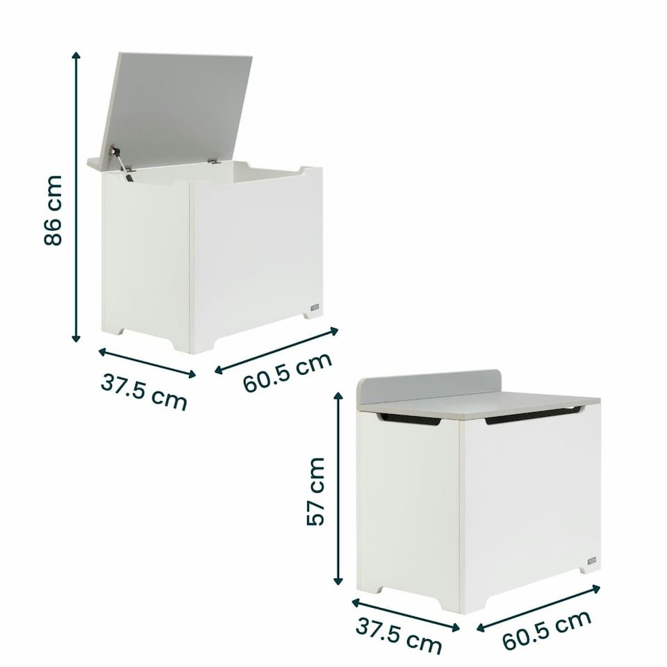 image 1 of Tutti Bambini Toy Box - White/Dove Grey