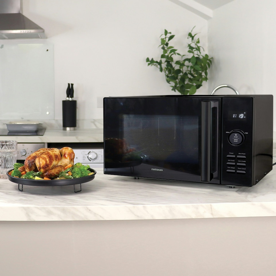 image 1 of Statesman SKMC0930SB Digital Combination Microwave with Grill and Convection, 900 W, 30 Litre, Black