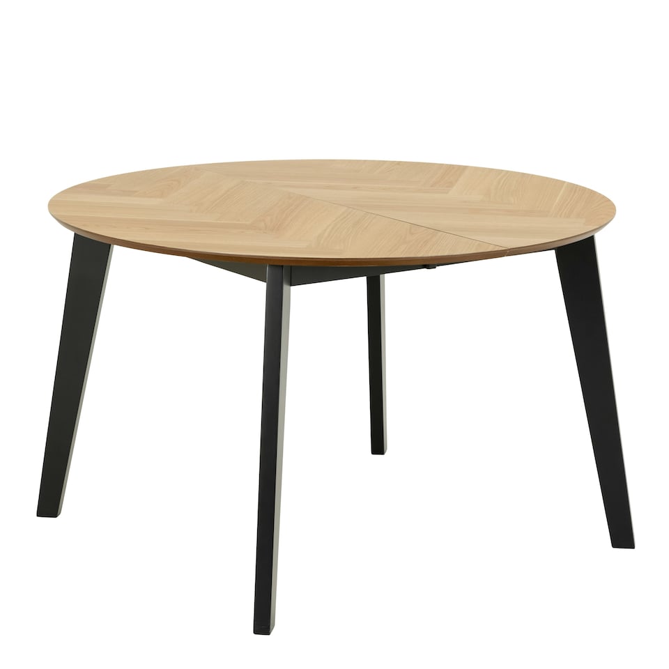 image 1 of Georgetown Round Dining Table in Oak & Black