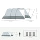image 5 of Outsunny 6-8 Person Tunnel Tent, Two-room Camping Tent with Carry Bag, Grey