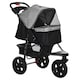 image 1 of PawHut Folding 3 Wheel Pet Stroller Travel Adjustable Canopy Storage Brake Grey