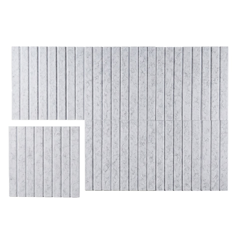image 1 of Levede Felt Notice Board 6 Pack Wall Tiles Pin Board Self Adhesive Grey 30x30cm