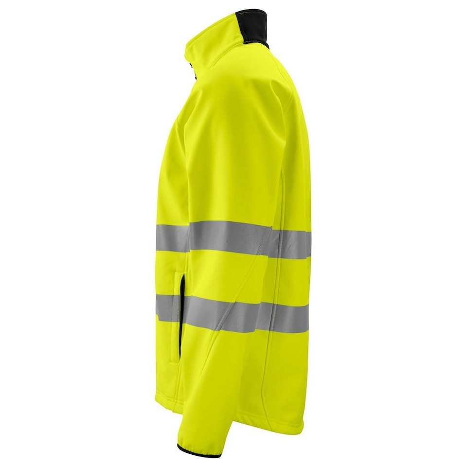 image 1 of Projob Mens Hi-Vis Soft Shell Jacket - Yellow/Black - M