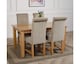 image 4 of Oslo 150 x 90 cm Medium Oak Dining Table and 4 Washington Fabric Chairs | Grey | Grey
