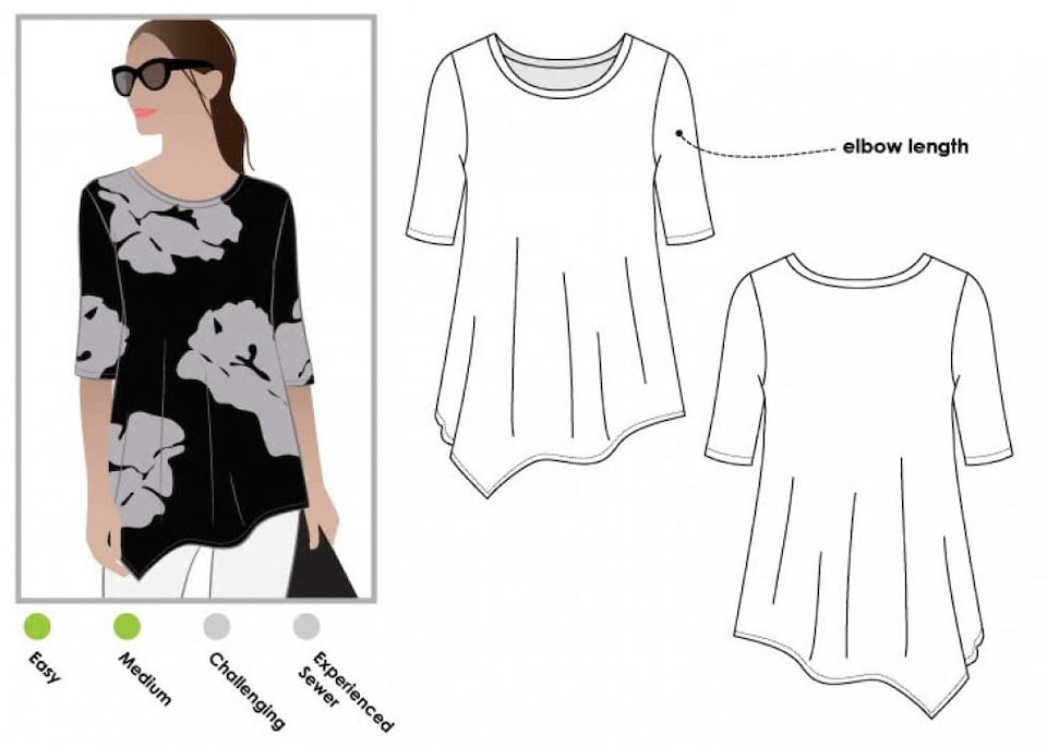 image 1 of Style Arc Kim Swing Top Paper Sewing Pattern – Women’s Top, UK Sizes 4–16, Intermediate
