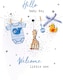 image 1 of Hello Baby Boy Welcome Little One Congratulations Card