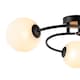 image 3 of Modern 3-Arm Matte Black Ceiling Light with Opal Swirl Glass Spherical Shades | Black