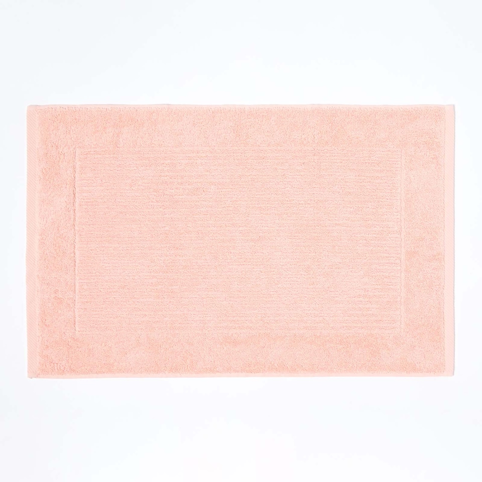 image 1 of Homescapes Imperial Plain Cotton Bath Mat - Peach | Orange | 50 x 80 cm