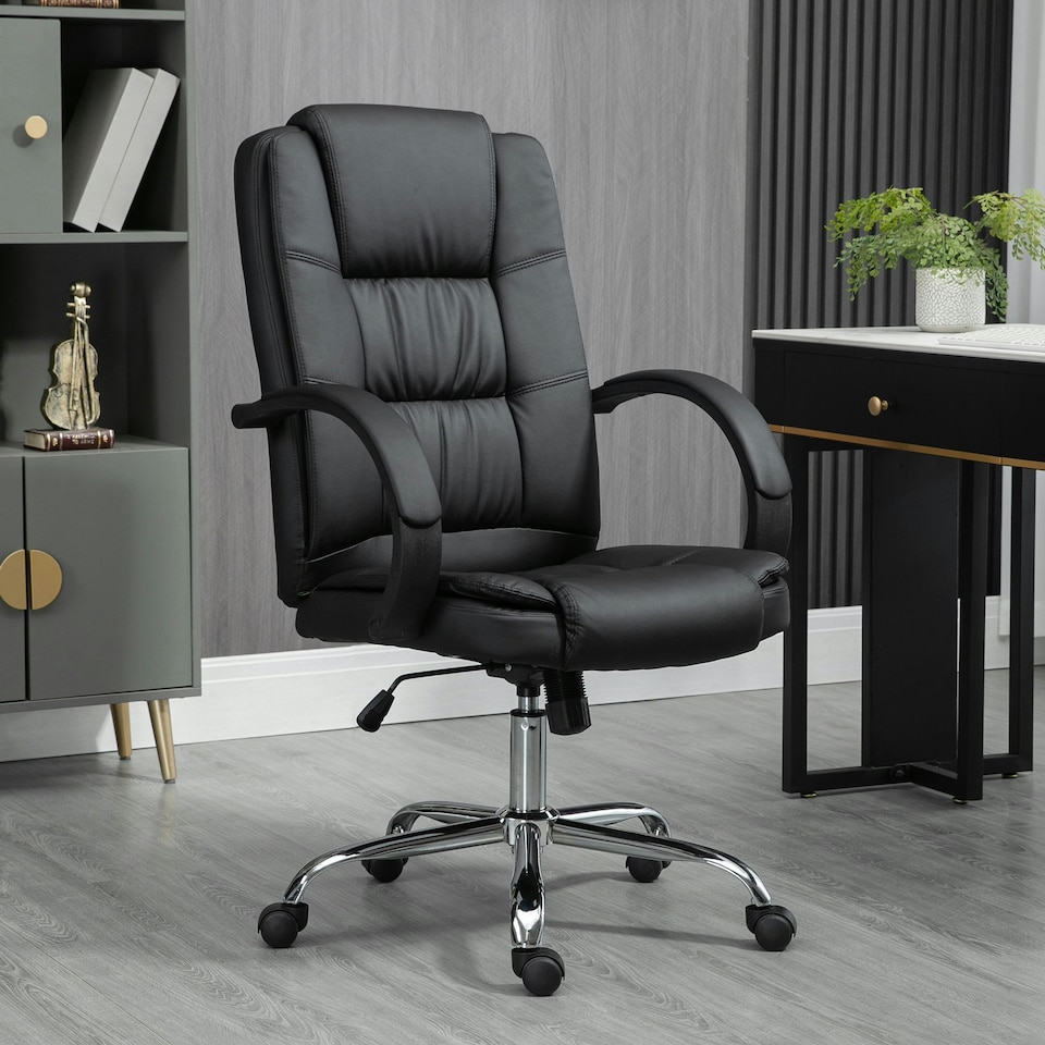 image 1 of Vinsetto Executive Office Chair High Back Computer Chair Armrest Black
