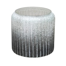 Verre Frosted Ribbed Planter - Glass - L15 x W15 x H14 cm - Blue Blue