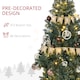 image 6 of HOMCOM 5ft Pre Lit Artificial Christmas Tree Holiday Decor with 100 Warm White LED Lights and 472 Tips, Banner, Ball, Tag, Tree Decoration, Auto Open