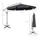 image 7 of Outsunny 2.7m Garden Cantilever Banana Parasol Sun Shade w/ Crank, Black