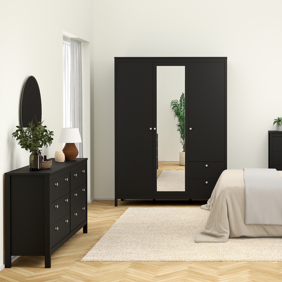 image 1 of Madrid Double Dresser 4+4 Drawers in Matt Black