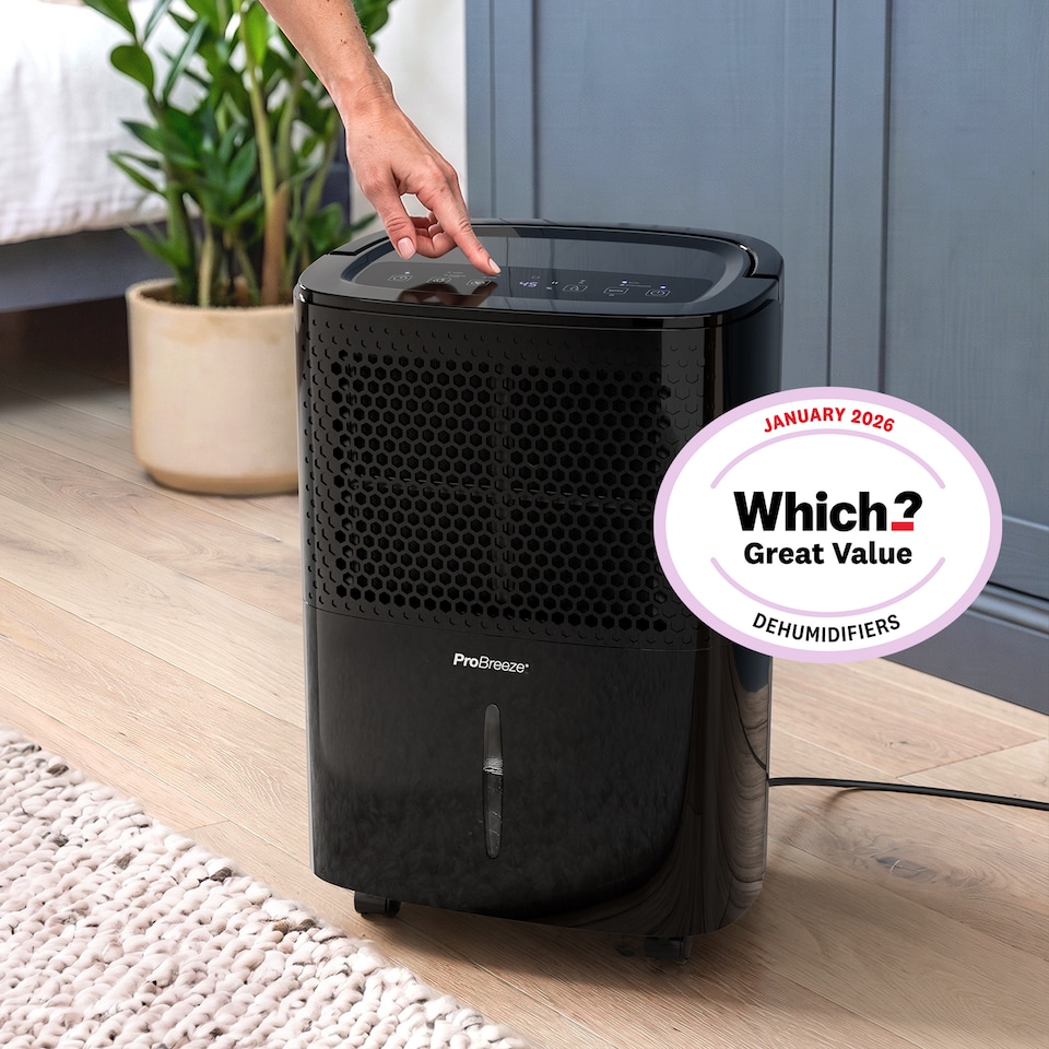 image 1 of Pro Breeze 12L Low Energy Dehumidifier with Built-in Humidistat - Black