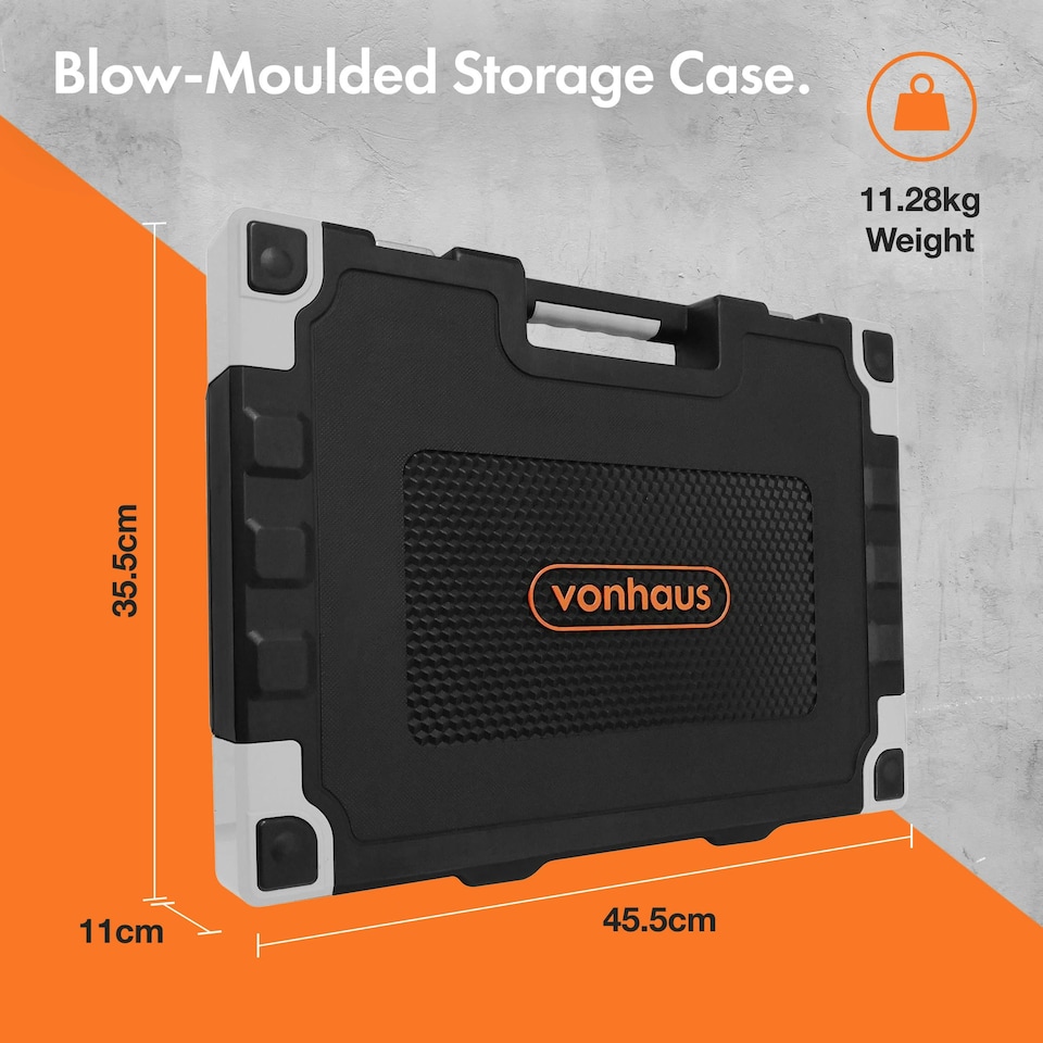 image 1 of VonHaus 215 Piece Socket Set with Heavy Duty Carry Case