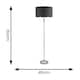 image 4 of ValueLights Maggie Chrome Candlestick Floor Lamp Charcoal Chrome Shade & Bulb | Grey