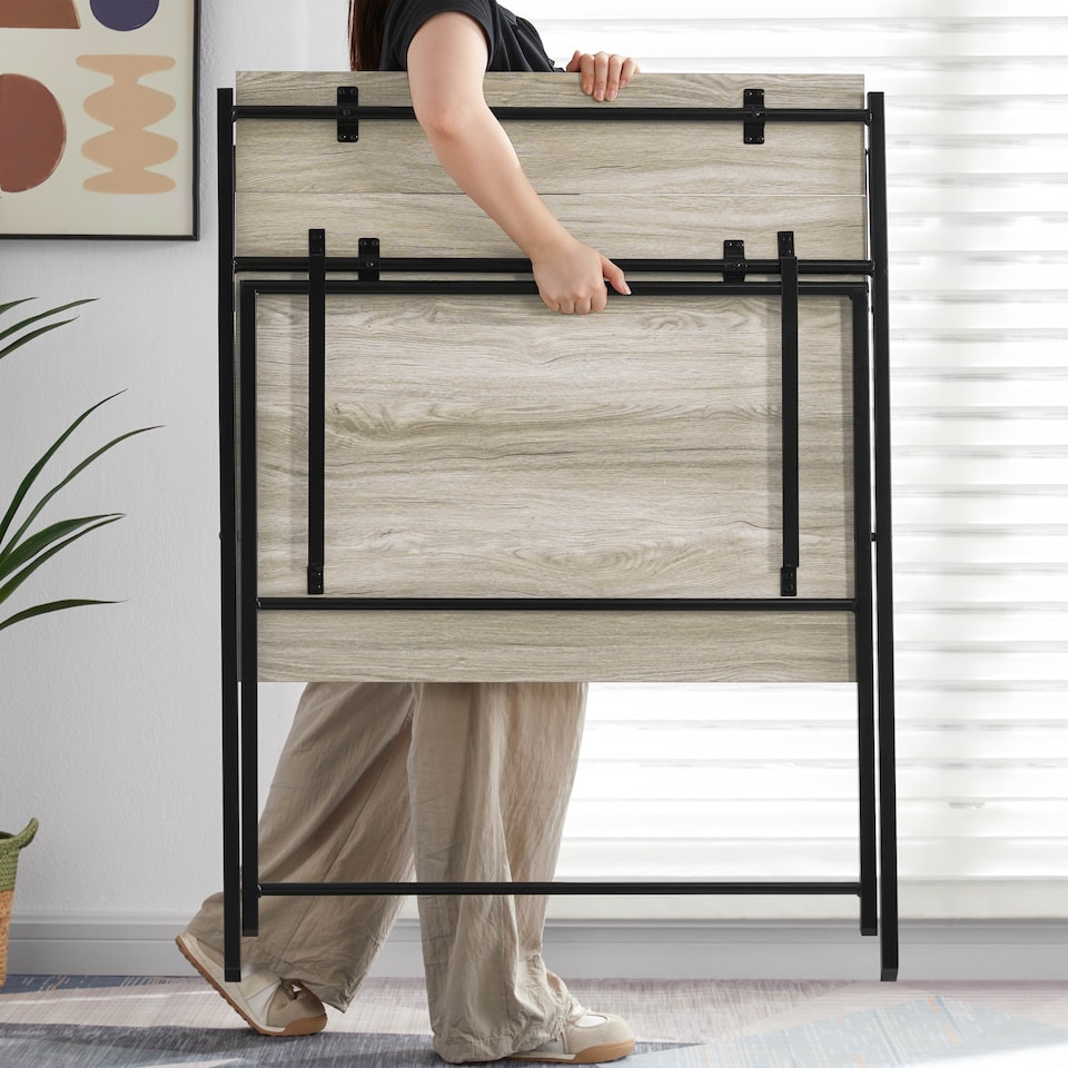 image 1 of Vida Designs Brooklyn Foldable Computer Desk Home Office Workstation, Grey