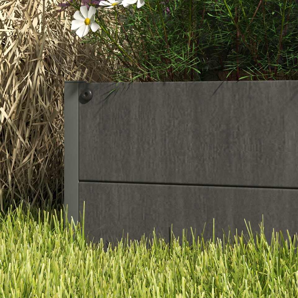 image 1 of Outsunny Raised Garden Bed with Trellis Standing Patio Planter Box Dark Grey | Grey | Dark Grey