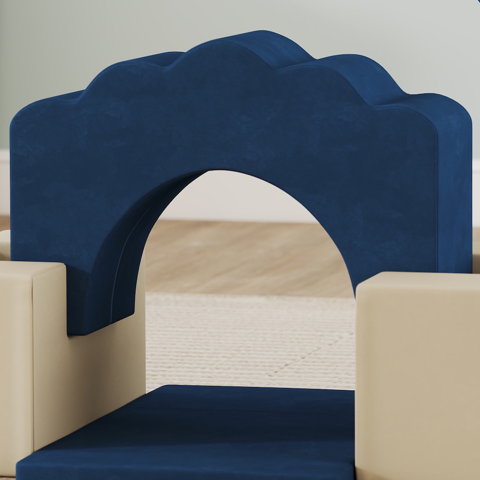 image 1 of AIYAPLAY Kids Soft Play Set, 7 Piece Foam Climbing Blocks, Dark Blue