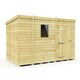 image 1 of 9 x 6 Feet Pent Shed - Single Door With Windows - Wood - L178 x W276 x H201 cm Brown