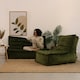 image 4 of icon Kota Velvet XL Bean Bag Sofa & Lounger Set Olive Green Bean Bag Chair Green