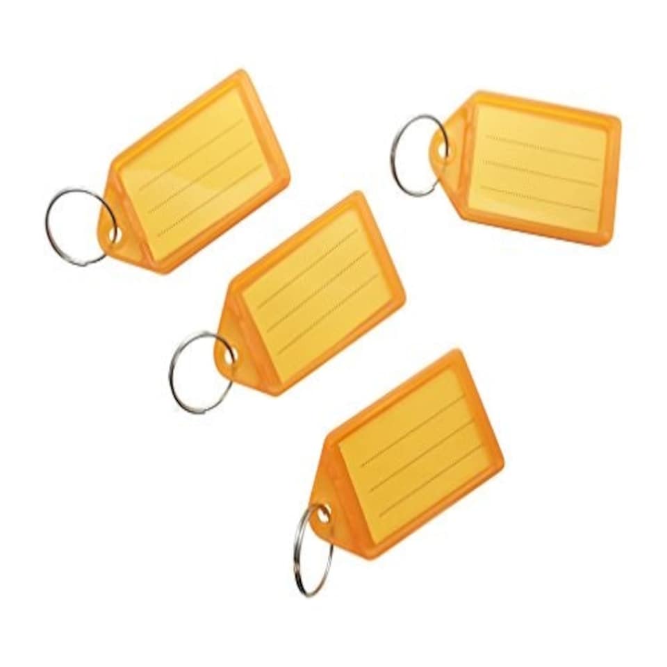 image 1 of Pack of 100 Small Orange Identity Tag Key Rings