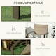 image 7 of Outsunny 2 PCs Dining Chairs, Stackable Design Aluminium Outdoor Armchairs Khaki