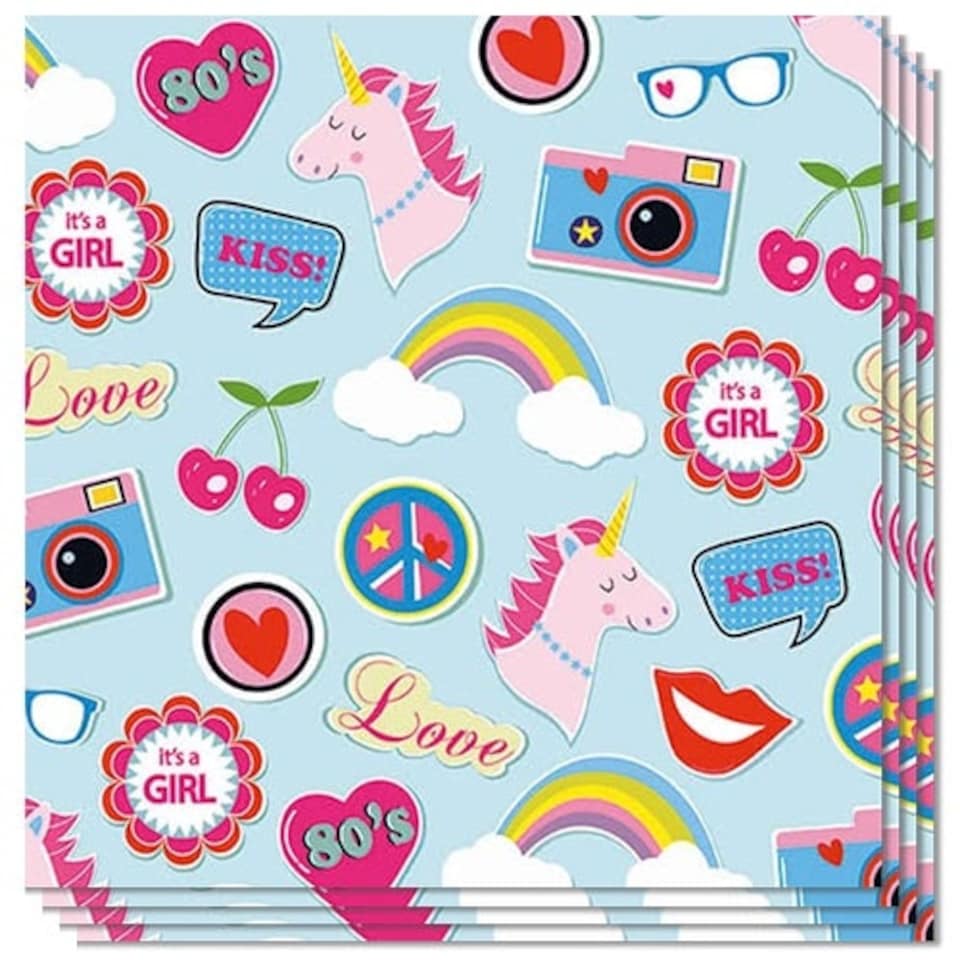 Patches And Pins Blue Premium Decoupage Luncheon Napkins 3 Ply 33cm - Pack of 20