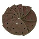 image 2 of 90mm Triangular Sanding Abrasive Discs Pads Hook Loop Backing 40 Grit 50pk