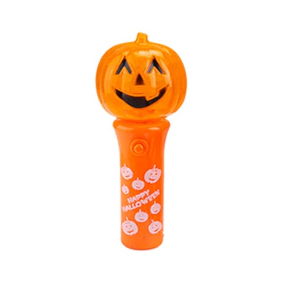 Pumpkin Halloween Light Up Orange Plastic Wand
