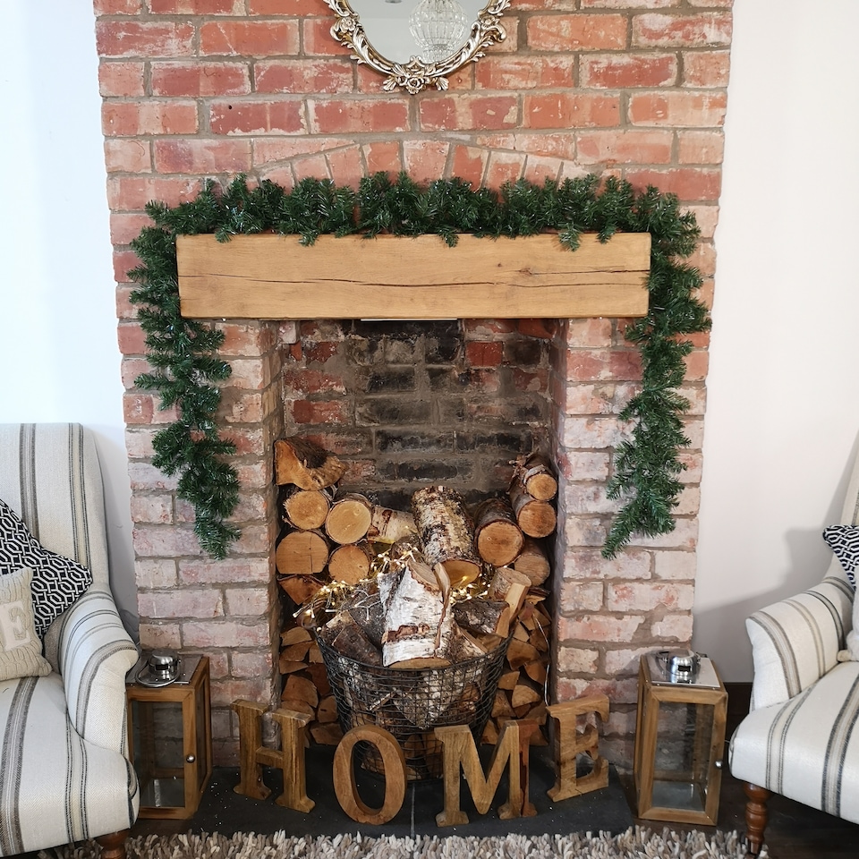 image 1 of 4 Pack 270cm (9ft) x 25cm Imperial Pine Christmas Garland Decoration Plain Green