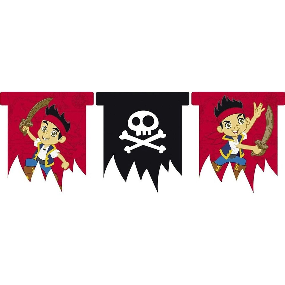 Jake And The Never Land Pirates Flags Bunting - Red/Black - One Size