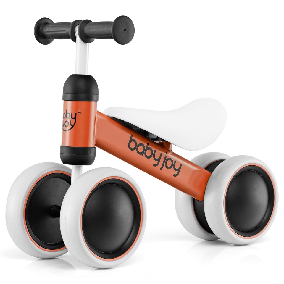 image 1 of COSTWAY Baby Balance Bike No Pedal Infant 4 Wheels Bicycle-Orange