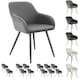 image 9 of Dining Chair Marilyn - corduroy look, upholstered, armchair, continuous backrest - Set of 4 Grey | Grey/Gold