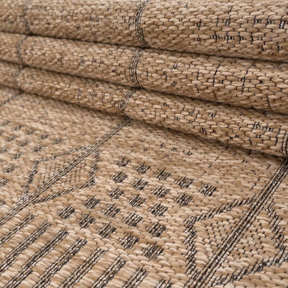 image 1 of KUKOON Kai Hardwearing Washable Jute-Effect Runner – Natural Brown Hallway Matv 80cm x 300cm