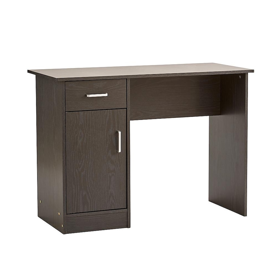 image 1 of Computer Desk 1 Drawer 1 Door Compact Workstation Home Office Table | Black